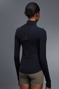 Women Stand-Collar Slim-Fit Zippered Yoga Running Workout Jacket