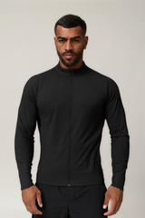 Men's Full Zipper Pocket Solid Fitness Sport Jacket