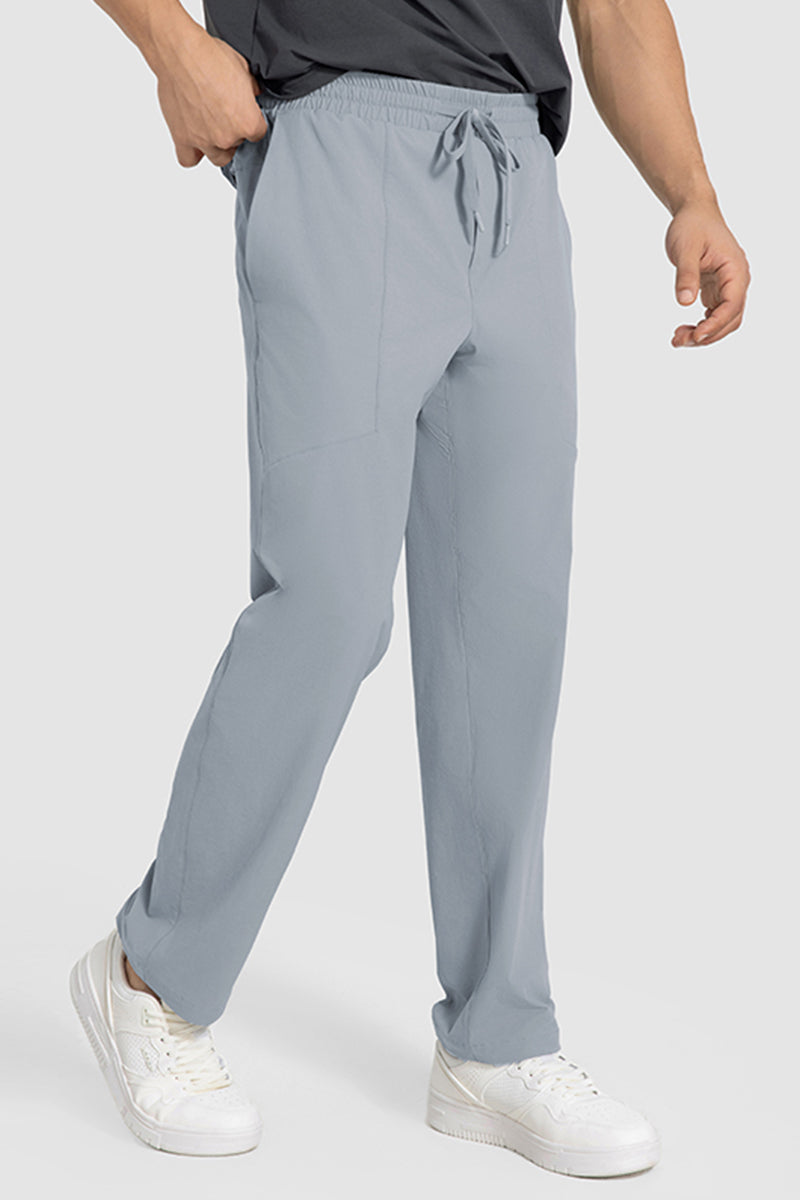 Men Loose Lightweight Quick-Dry Straight Leg Breathable High-Elastic Sports Pants