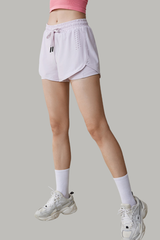 Women's Mid-Rise Drawstring Yoga Shorts - Anti-Chafe Athleti