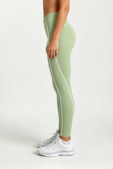 Women's Athletic Twist-Waist Contrast Stripes Leggings