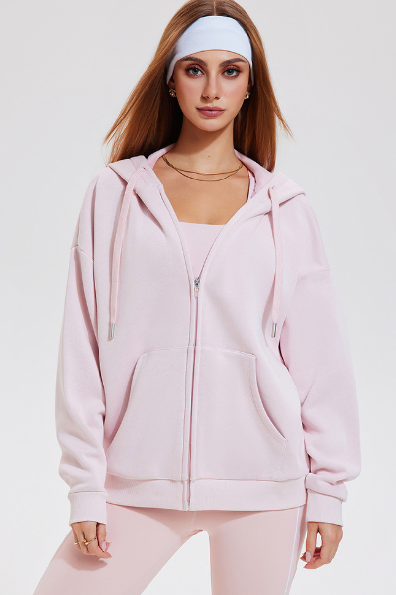 Insulated, hooded fitness jacket