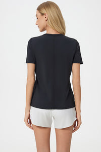 Women Short Sleeve Side Split Quick Dry Loose Breathable Running Fitness Sports Yoga Top