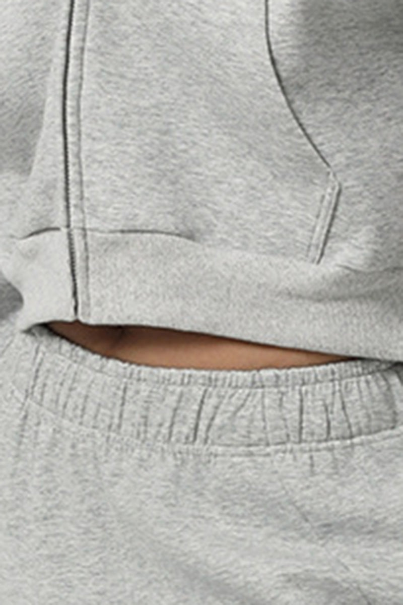 Women Cropped Hooded Zip-Up Casual Sportswear Jacket