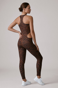 Women's Racerback Side Cutout 9/10 Length Sports Jumpsuit