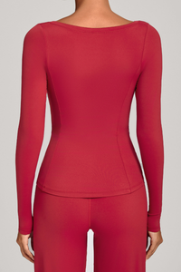 V-neck sport long-sleeved garment