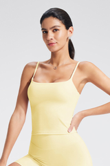 Women's U-Back Thin Strap Cropped Workout Yoga Tank Top