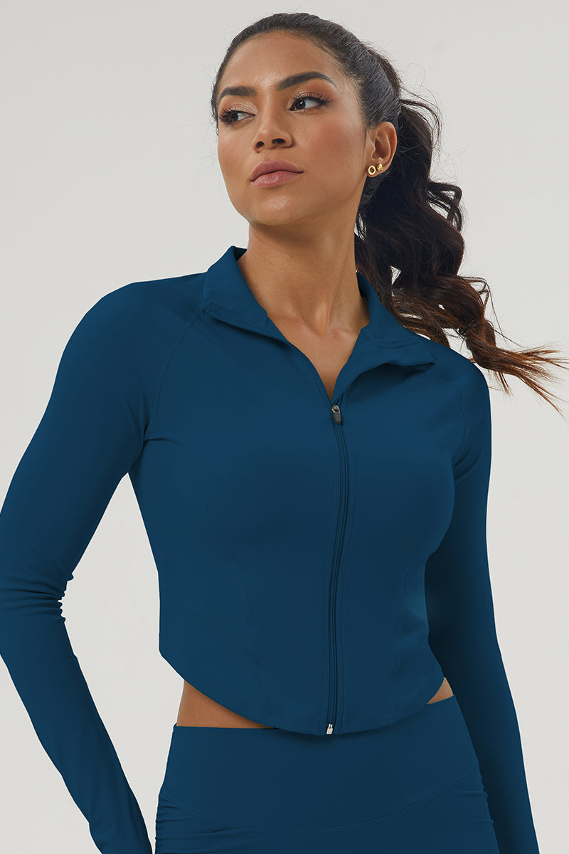 Women'S Zipper Reversible Collar Sport Jacket