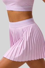 Women's High-Waist Pleated Athletic Skort with Side Pocket