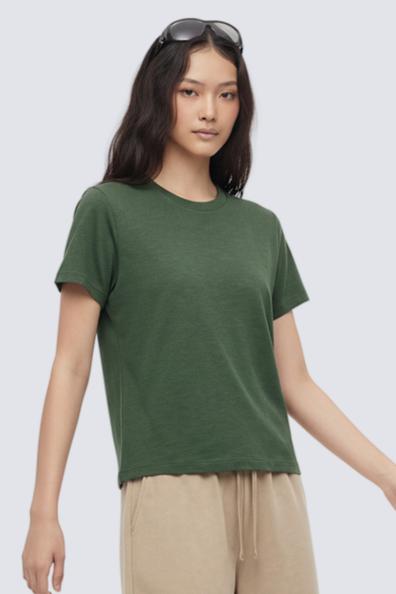Unisex Slub Cotton Tee - Cooling Breathable Regular Solid