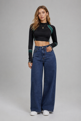 Women's High Waist Heavyweight Wide Leg Jeans