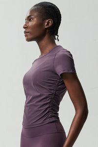 Women Plus-Size Honeycomb Waist Quick-Dry Slim-Fit Summer Yoga Training Top