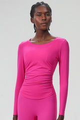 Women Plus-Size Smooth Quick-Dry Sun Protection Loose Fit Training Long Sleeve Top