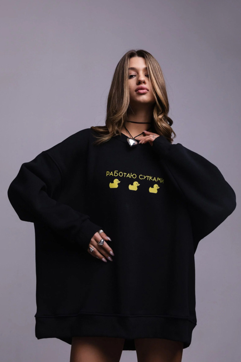 Turtleneck hoodless sweatshirt