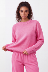 Women's Solid Back Crisscross Cutout Loose Knit Sweater