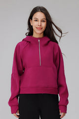Women Cropped Fleece Hooded Hoodie