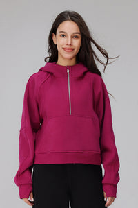 Women Cropped Fleece Hooded Hoodie