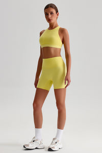 Women Outdoor Quick-Dry Naked Sensation Yoga Set: Cross-Back Slim-Fit Sports Bra + High-Waisted Sculpting Shorts
