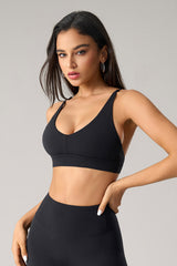 Women V-Neck Wire-Free Sculpting High-Support Yoga Sports Bra