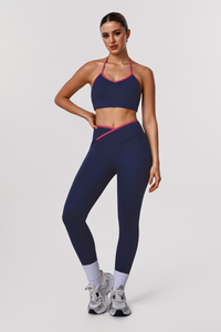 Women's Athletic Sets:Halterneck Bra And V-Waist Leggings
