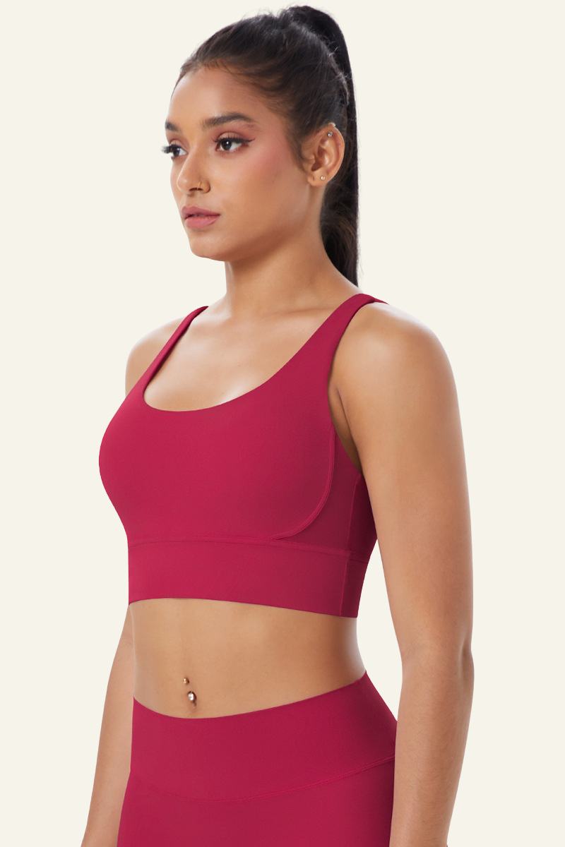 Women's U-neck Cross Back Beautiful Back Sport Bra