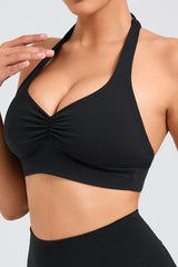 Women Adjustable Straps Hanging Neck Skinny Back Quick Dry Sports Fitness Running Yoga Bra