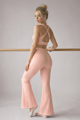 Women's Deep V Cross‑Back Bra And Flare Pant Pilates Set