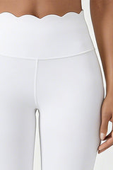 Women's Scalloped Edge Sets:Sports Bra &  High-Waist Legging