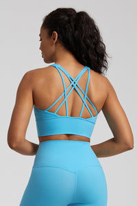 Wide Strap Back Cross Sports Bra