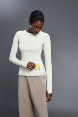 Women Round Neck Slim Fit Long Sleeve Workout Top