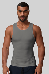 Men's Threaded Tound-Neck Sports And Fitness Tank Top