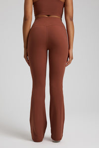 Solid High-Rise Wide-Leg Casual Pants