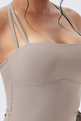 Women Double-Strap Backless Crisscross Yoga Sports Bra