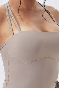 Women Double-Strap Backless Crisscross Yoga Sports Bra