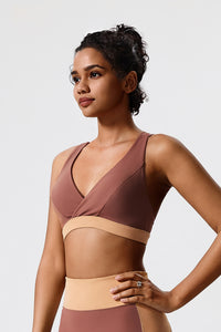 Women Eco-Friendly Fabrics Cross Back Color Collision With Padded Running Casual Sports Fitness Yoga Tank Tops