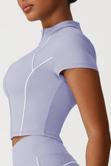 Women Seamless High Waisted Flared Yoga Set: Stand Collar Jacket + Flared Leggings