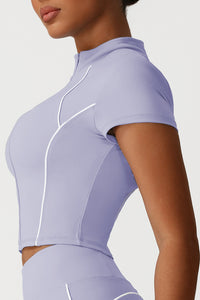 Women Seamless High Waisted Flared Yoga Set: Stand Collar Jacket + Flared Leggings