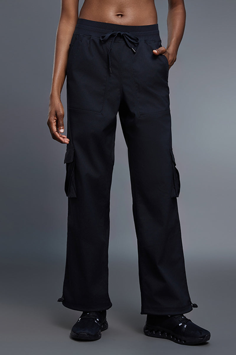 Women Fleece-Lined Cargo Jogger Adjustable-Cuff Utility Workout Pants