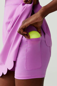 Women Single-Shoulder Wave-Hem Tennis Dress