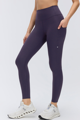 Women's Wide Waist Side Pocket 9/10 Length Leggings
