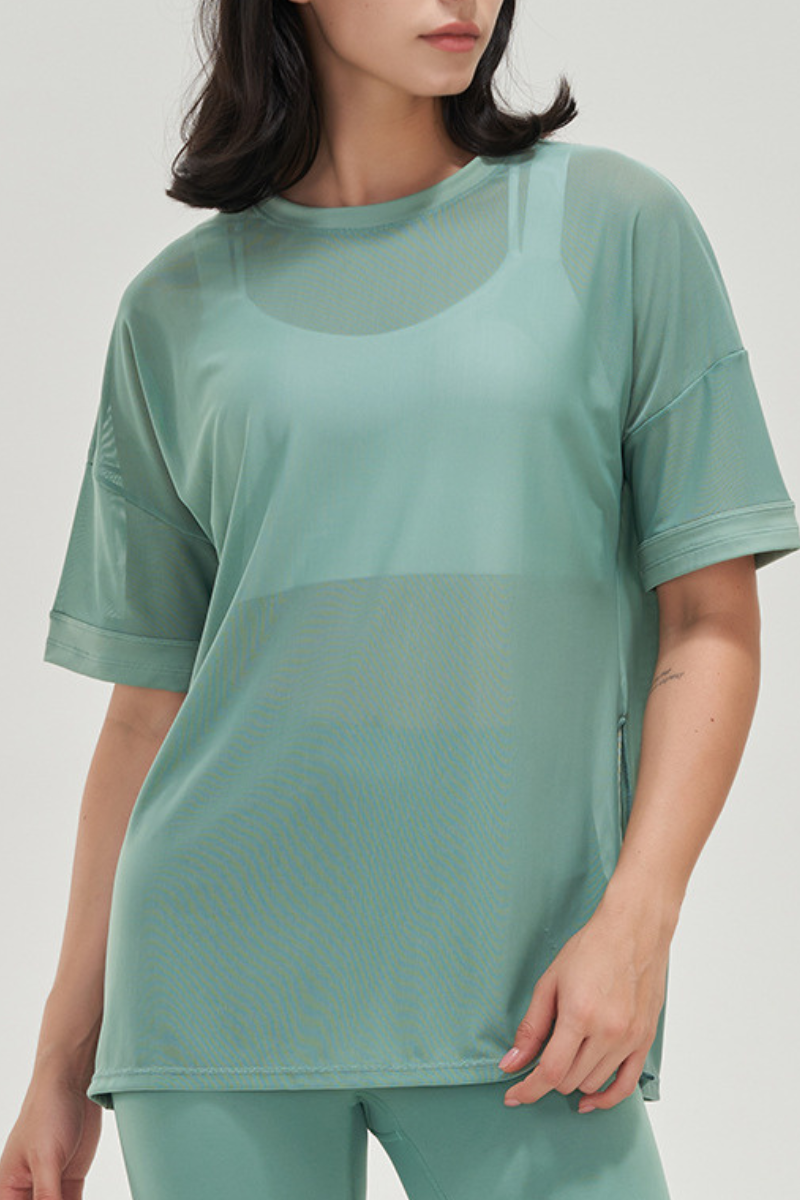 Women's Sports Ice Silk Breathable Mesh Workout T-Shirt