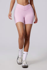 Women V-Waist High Rise Shaping Hip Lift Yoga Shorts