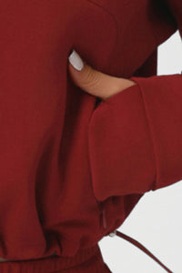 Women Casual Sporty Set: Half Zip Pullover + Wide Leg Pants