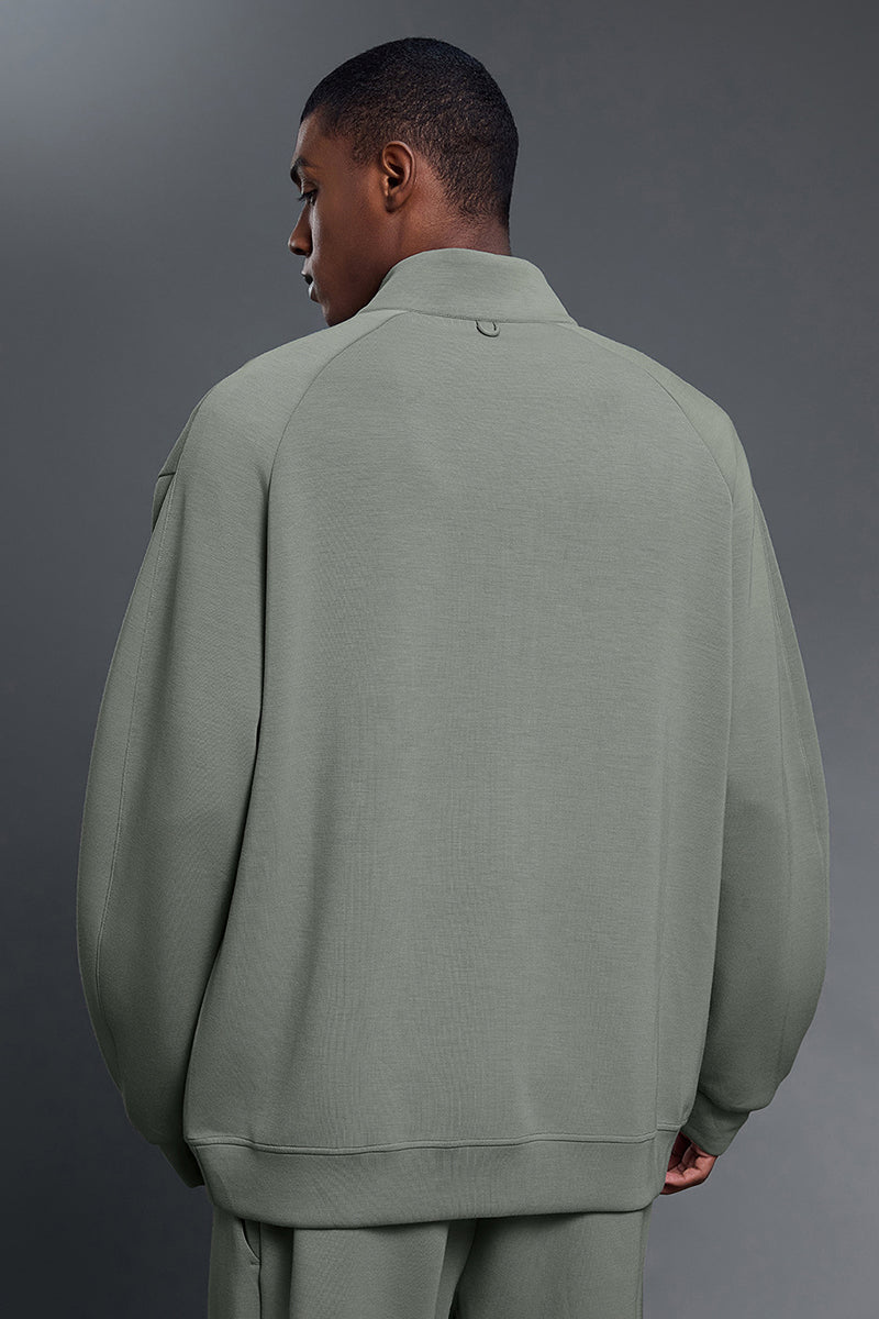 Men Air Layer Half-Zip Comfortable Loose Hoodie