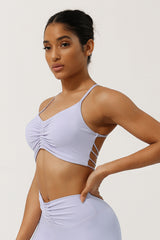 Women'S Pleated Cross Back Sport Bra