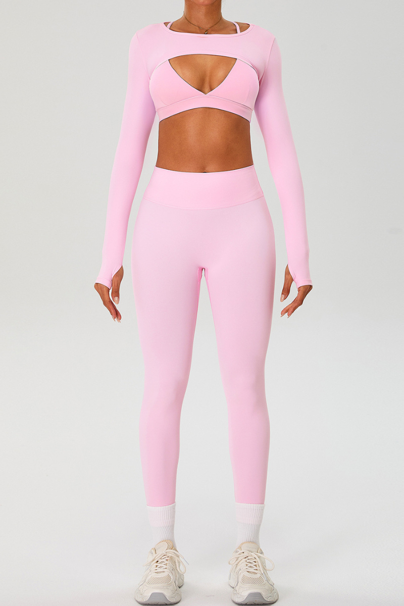 Women's Set:Cross Back Triangle Cup Bra & Tank Top & Leggings