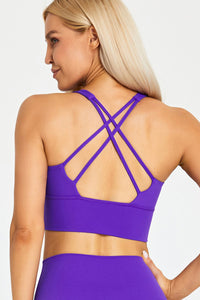 Detachable Chest Pad Cross-Back Sports Bra
