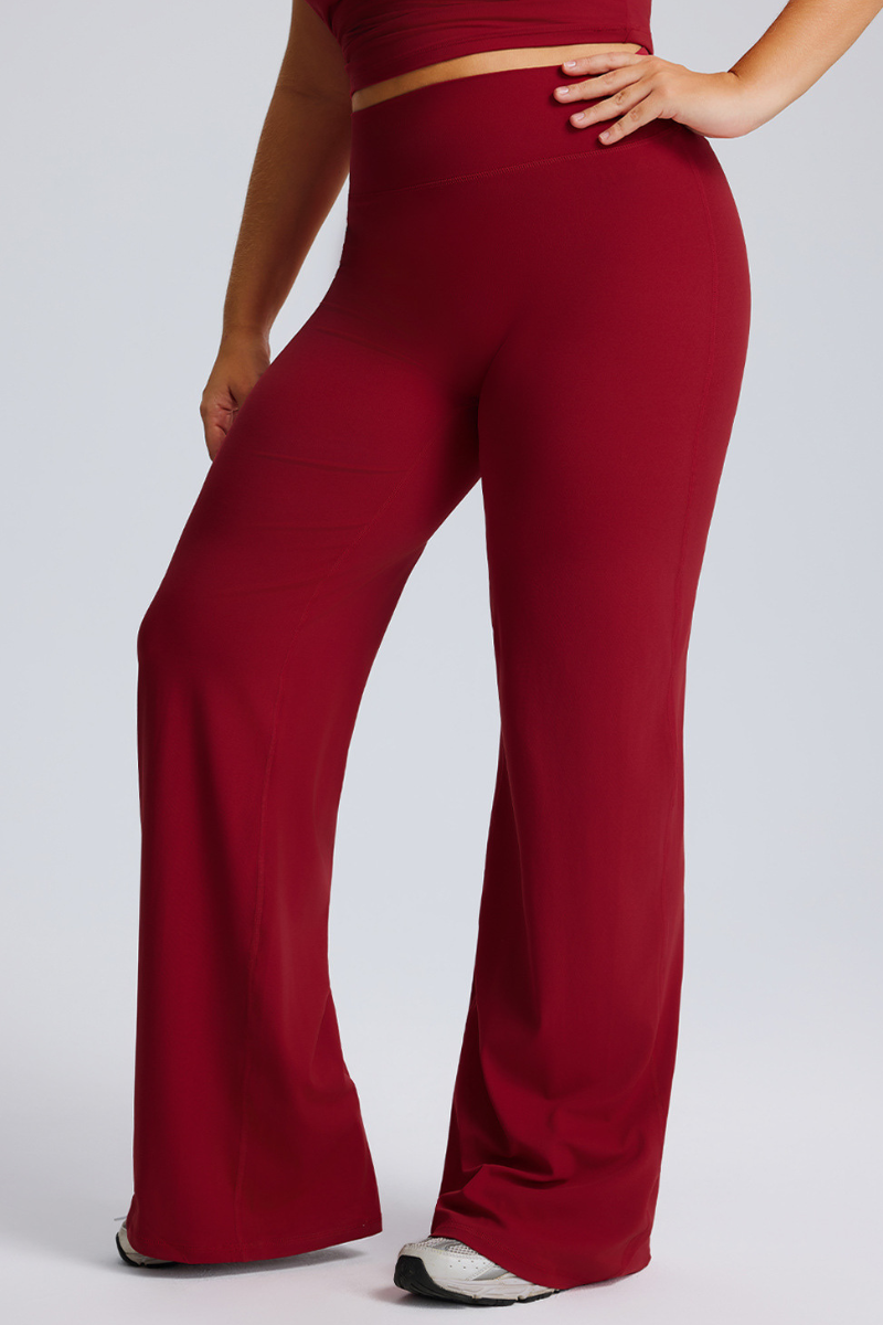 Plus Size Women's Athletic High Waisted Straight Leg Pants