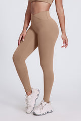 Women'S Bright Crossover High-Waisted Hip Lift Dance Stretch Cropped Pants