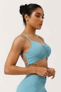 Women'S Pleated Cross Back Sport Bra